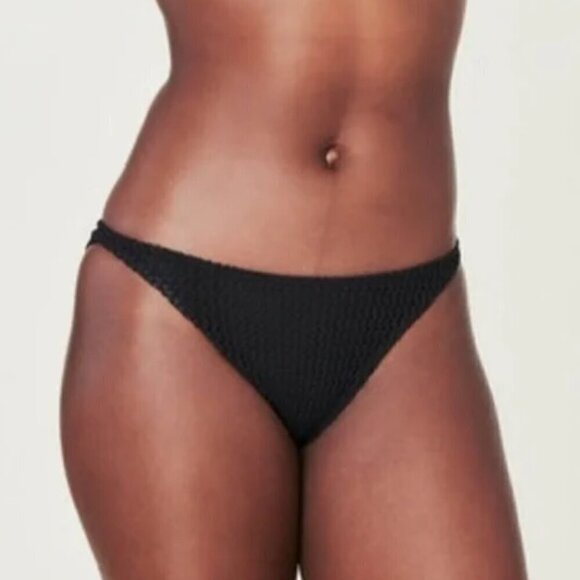 Demi Moore X Andie Tropez Bikini Bottom Women's L Textured Crochet Overlay NWT - Picture 1 of 14